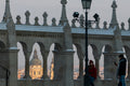 Tourists at Fisherman's Bastion in winter #124