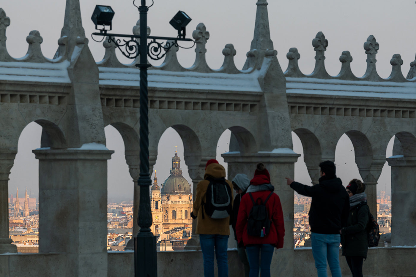 Tourists at Fisherman's Bastion in winter #125