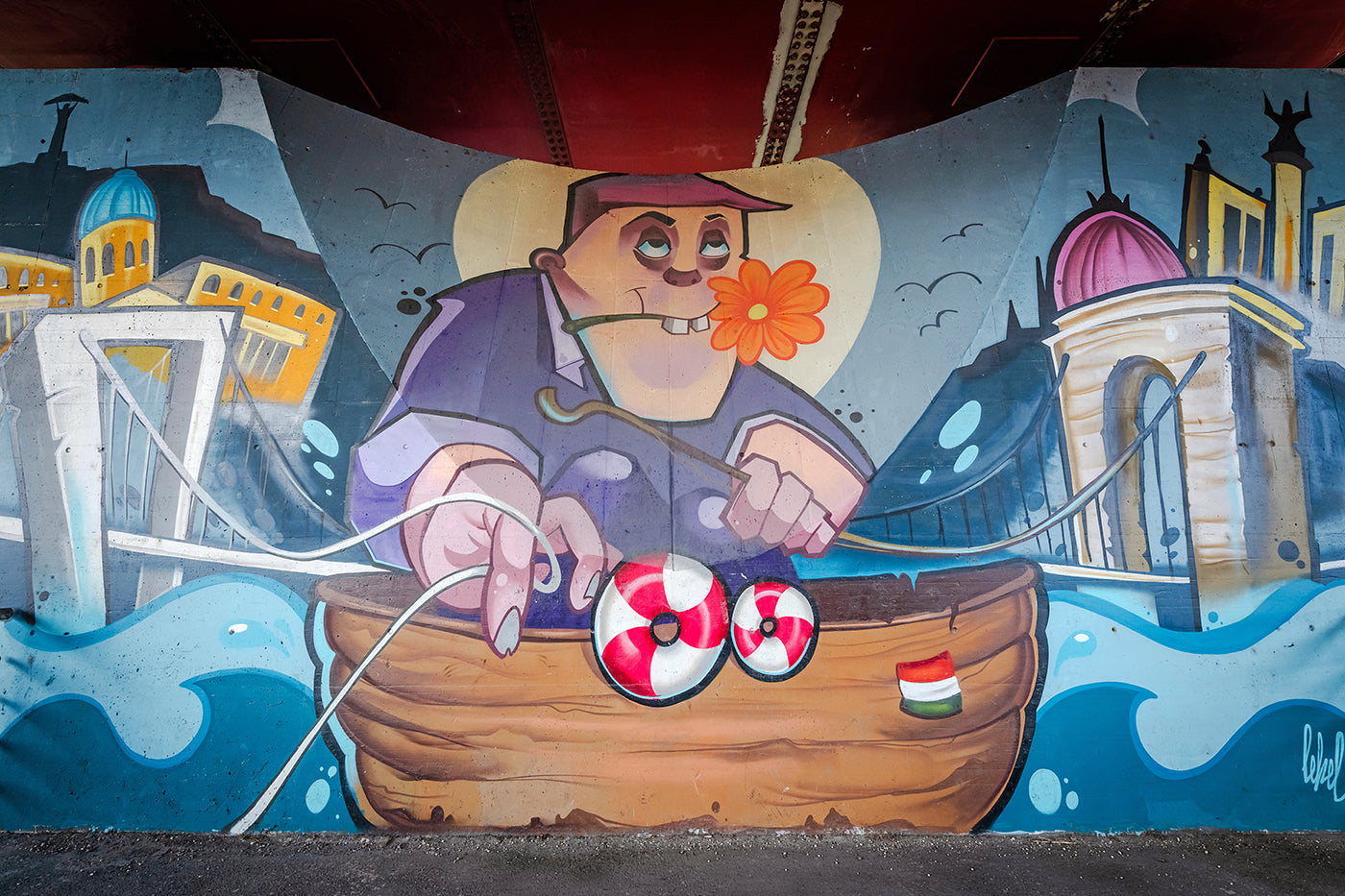 Falfestmény a Rákóczi híd budai hídfőjénél #463
