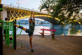 Stretching on Margaret Island #545