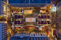 Christmas market at the Basilica from above with drone #624