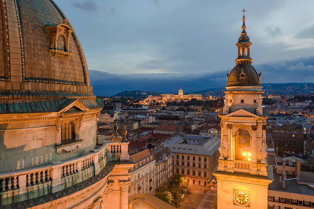 Basilica and Buda Castle with drone #628