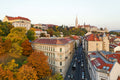 Buda Castle District in autumn with drone #661