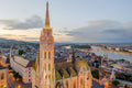 Matthias Church at sunset with drone #666