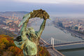 Statue of Liberty in autumn with drone #695