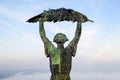 Statue of Liberty close-up with drone #700