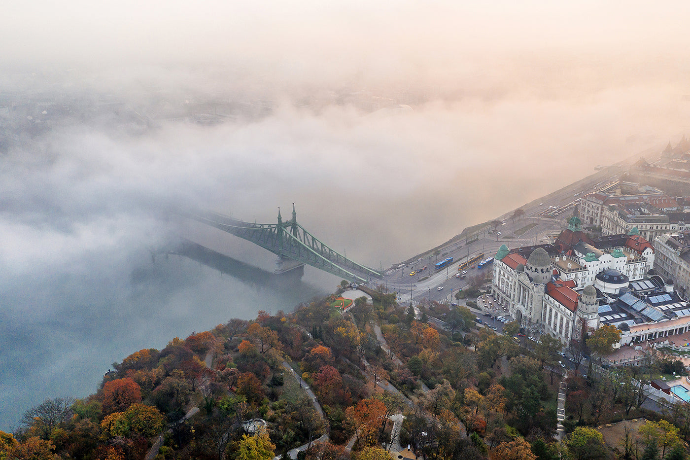 Fog over the Danube with drone #703