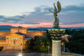Statue of Archangel Gabriel at Heroes' Square with drone #721
