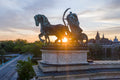 Statue of Peace up close at Heroes' Square with drone #723