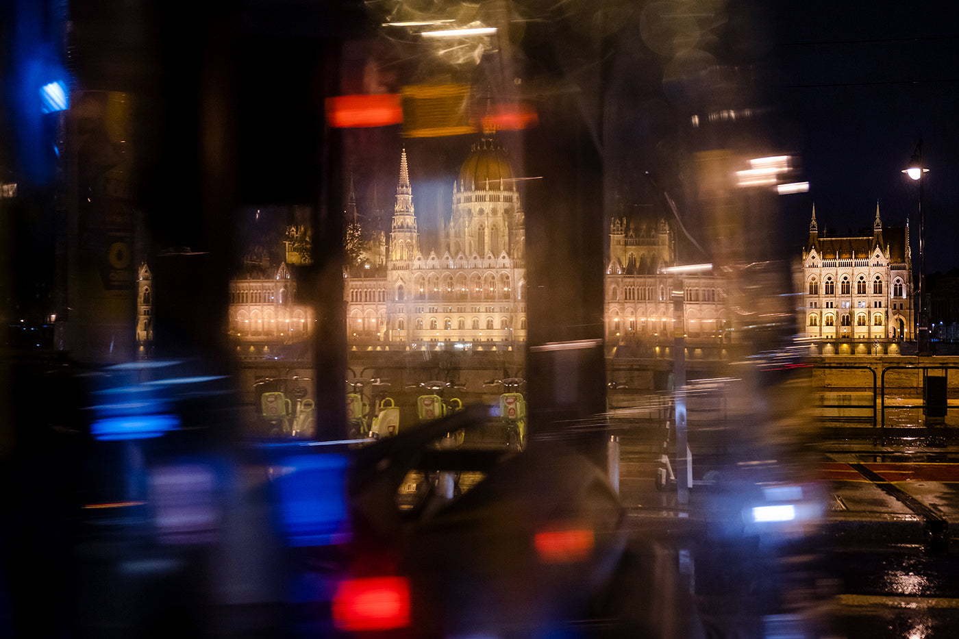 Parliament through the windshield of a bus #888