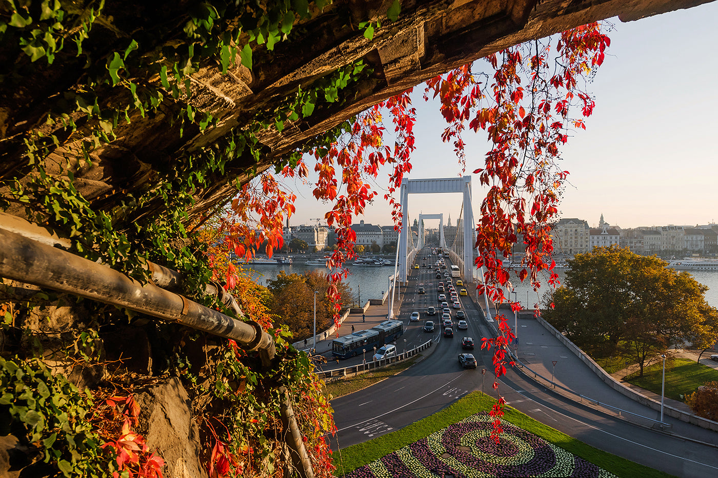 Elizabeth Bridge in autumn from Gellért Hill #1095