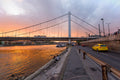 Elizabeth Bridge at sunset from the Danube bank #1112