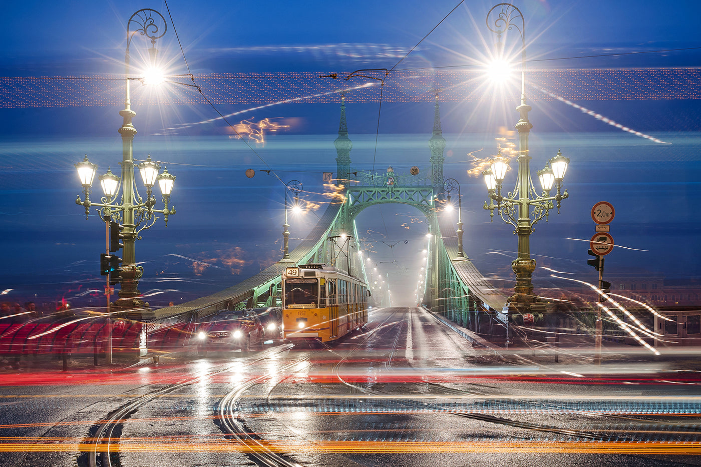 Budapest – Liberty Bridge at night from Gellért Square | Fine Art Giclée Photo Print and Wall Art