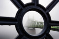 Foggy Liberty Bridge from the quay #1184