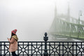 Foggy Liberty Bridge from the quay #1189