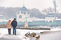 Walking in the snowy City Park #1238