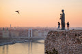 Statue of Mary and Budapest at sunrise #1311
