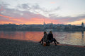Danube bank at sunset #1347