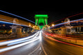 Green Chain Bridge from Clark Ádám Square at night #1382