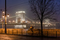 Foggy Chain Bridge from the Buda side at night #1576
