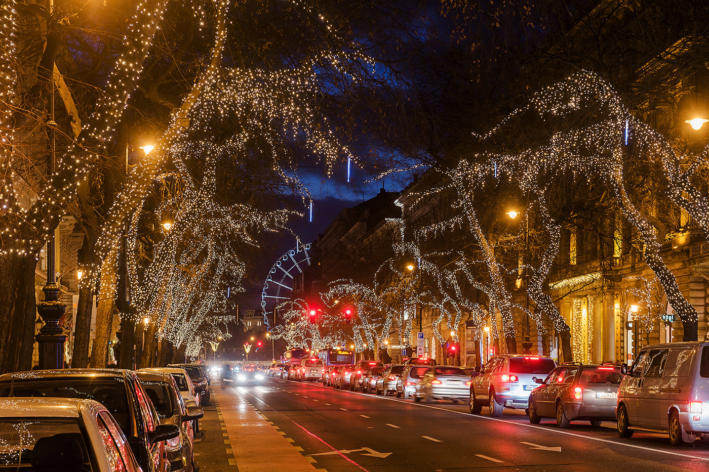 Andrássy Avenue in Christmas lights #1904