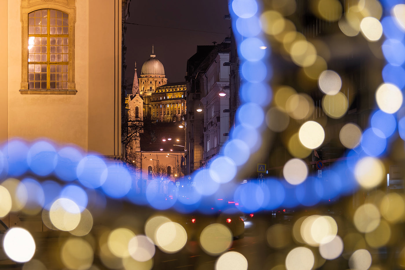 Buda Castle from Batthyány Square at Christmas #1971