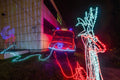 Fire truck decorated with Christmas lights at the 2nd District Fire Department #1974