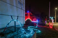 Fire truck decorated with Christmas lights at the 2nd District Fire Department #1976