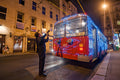 Christmas trolleybus at Arany János Street #1989