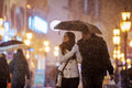 Couple in snowfall on Váci Street #2215