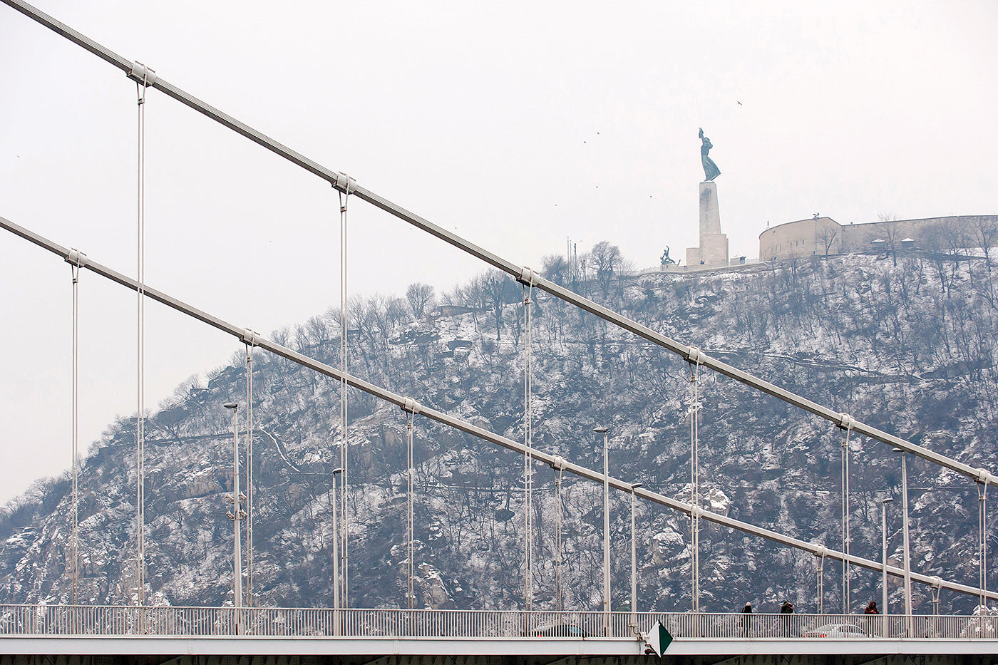 Snow-covered Gellért Hill with the Elizabeth Bridge #2222