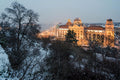 Gellért Baths from the snowy Gellért Hill #2270