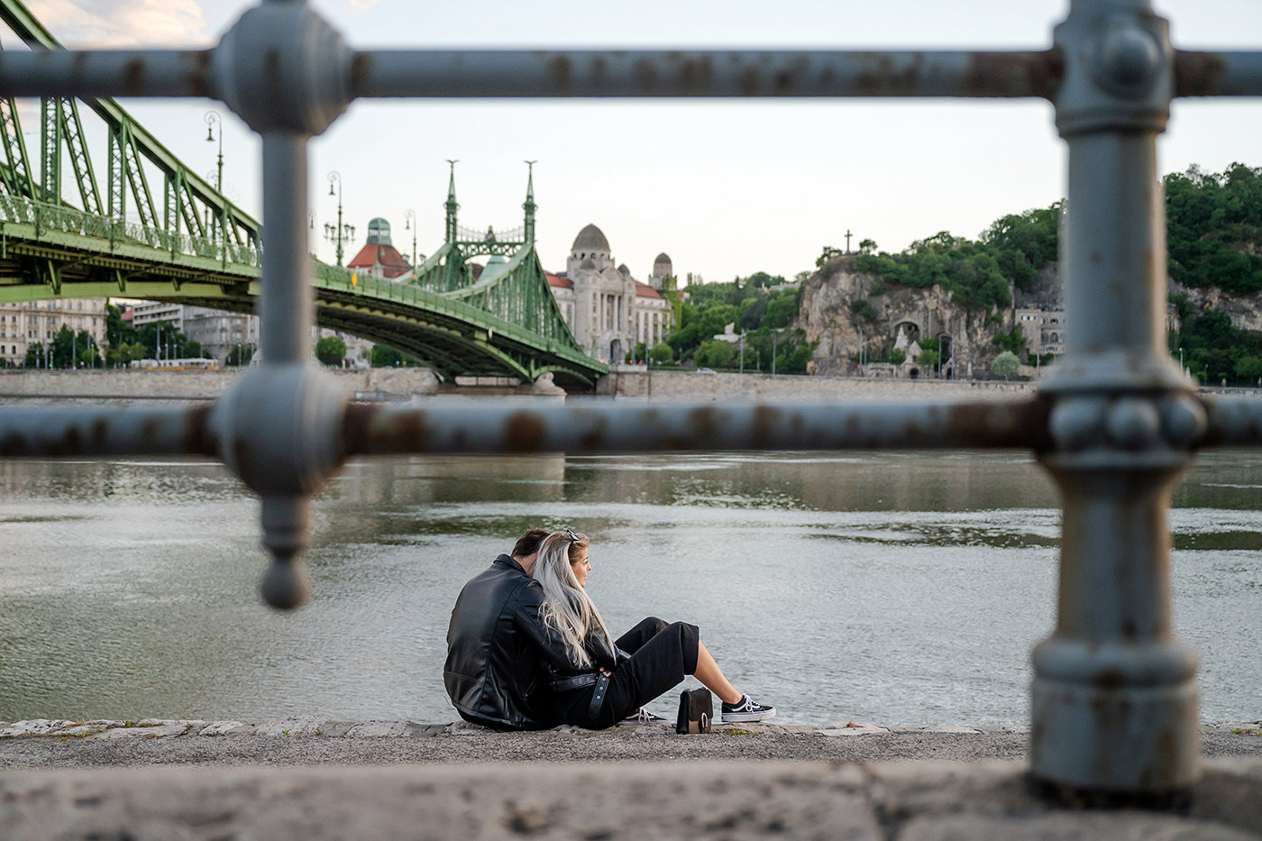 Couple on the Danube bank at the Liberty Bridge #2844