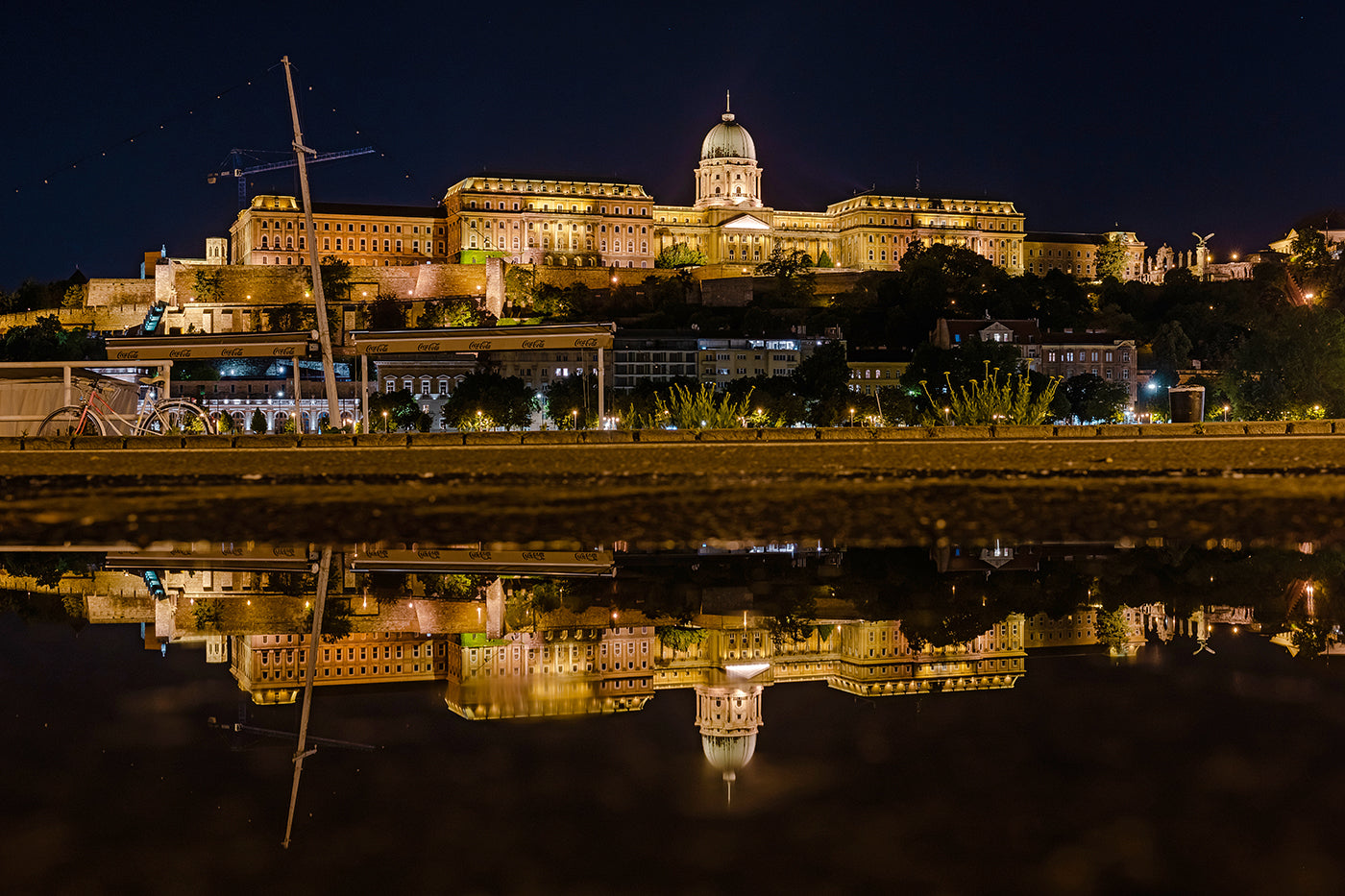 Buda Castle reflected in a puddle #2882