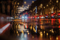 Christmas lights on Andrássy Avenue after the rain #3006