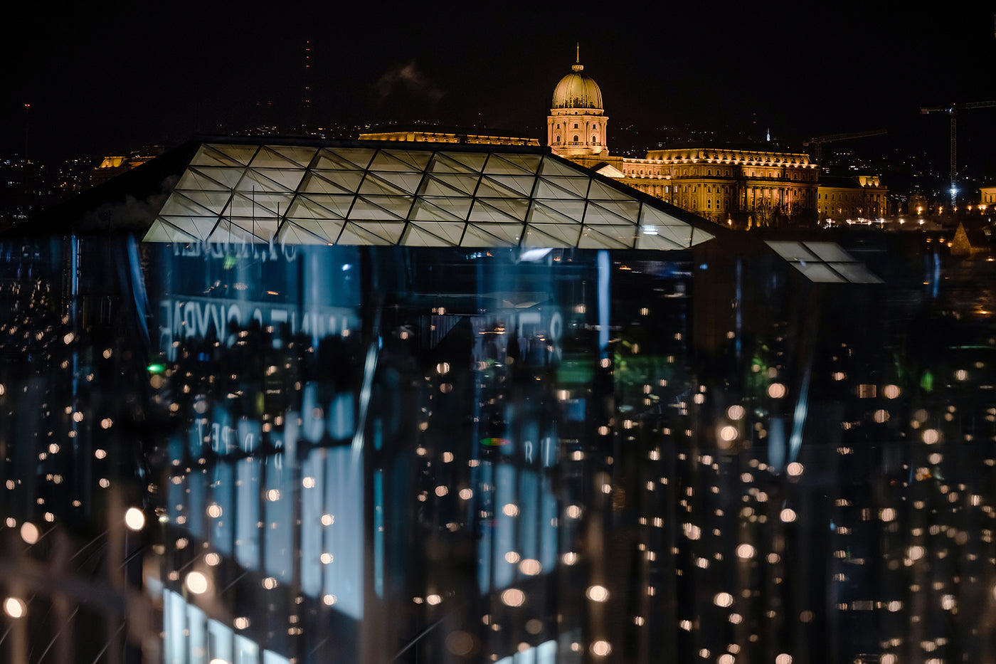 Buda Castle from the top of St. Andrea Winebar at Christmas #3050