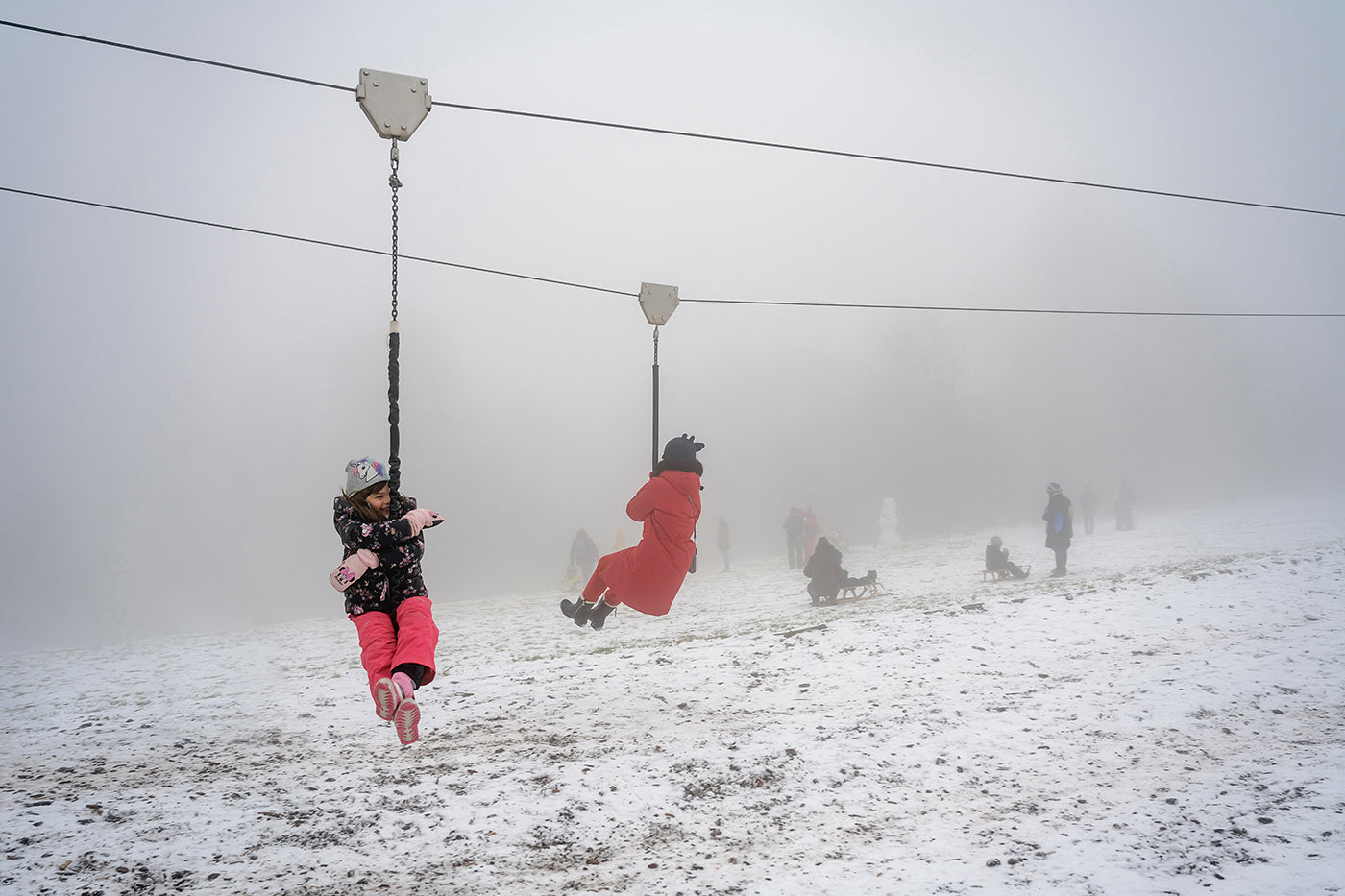 Drótkötélpálya a havas Normafán #3070