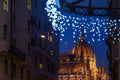 Parliament with Christmas lights from Akadémia Street #3143