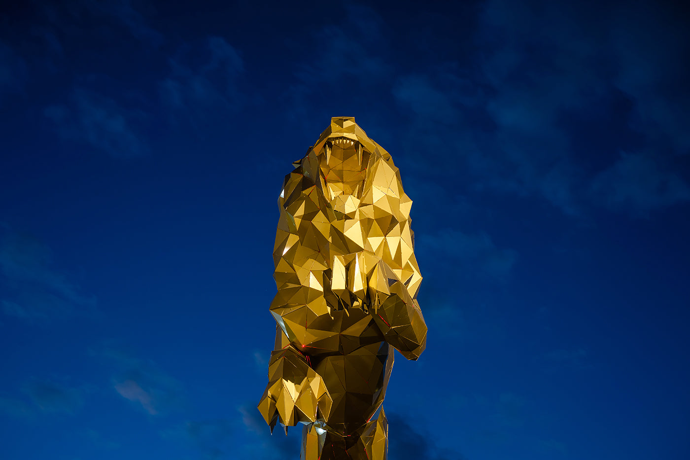 Lion statue at Bozsik Stadium #3289