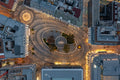 Vörösmarty Square at night with drone #3466