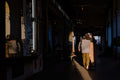 Couple walking under the arcades of Kossuth Lajos Street #4242