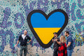 Ukrainian heart mural on Dob Street #4383
