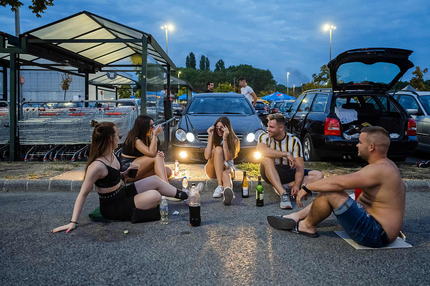 Foundation work in front of Sziget in the Auchan parking lot #4493