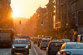 Rákóczi Road rush hour at sunset #4505