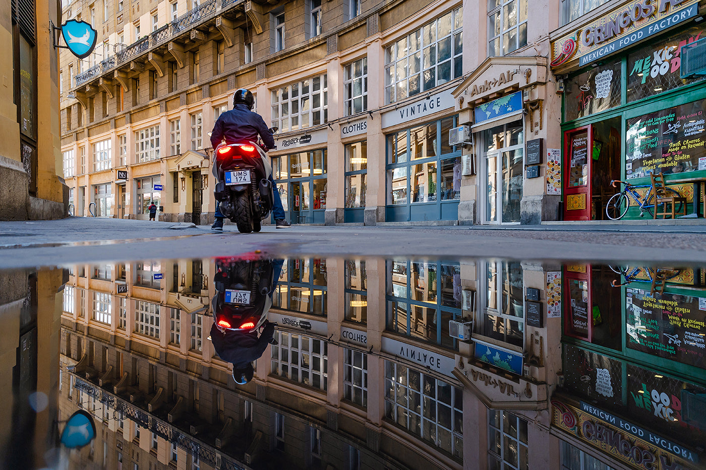 Motorcyclist at Anchor after the rain #4698