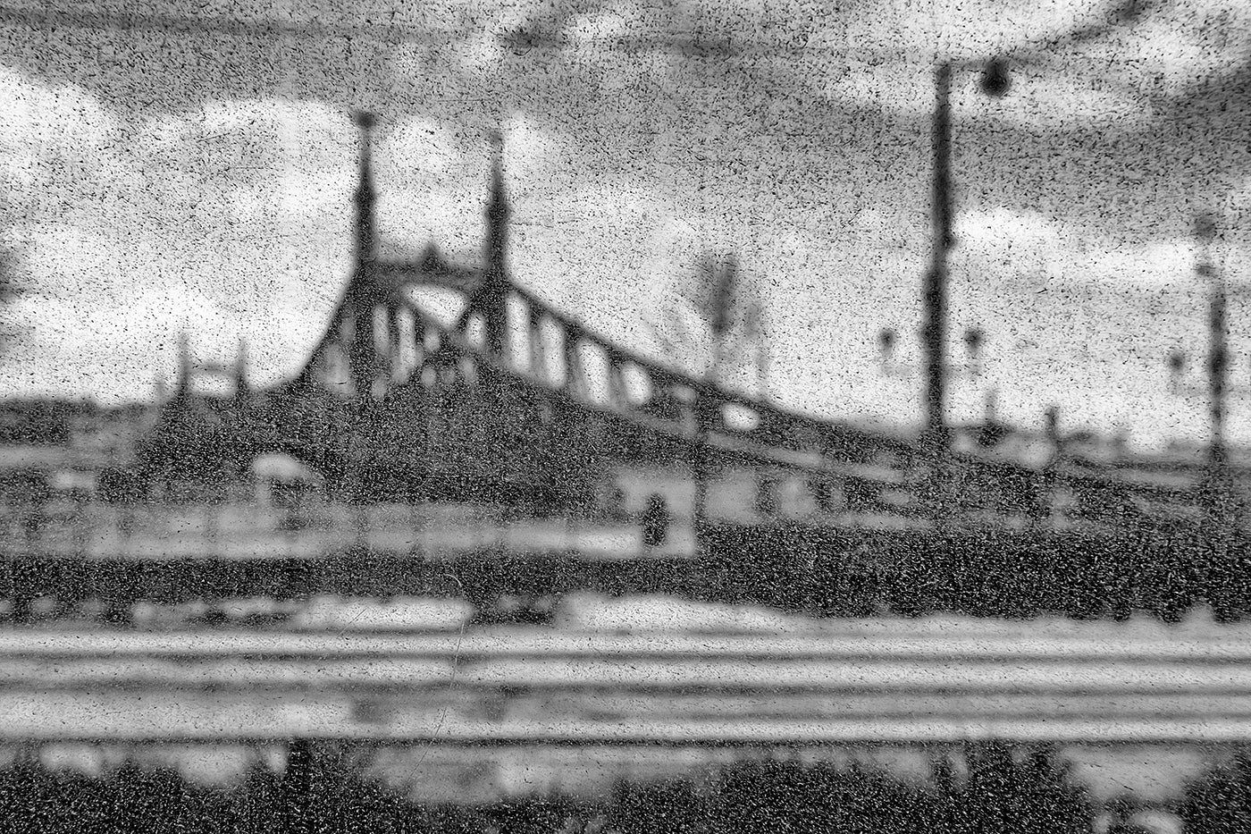 Liberty Bridge through a dirty window #5215
