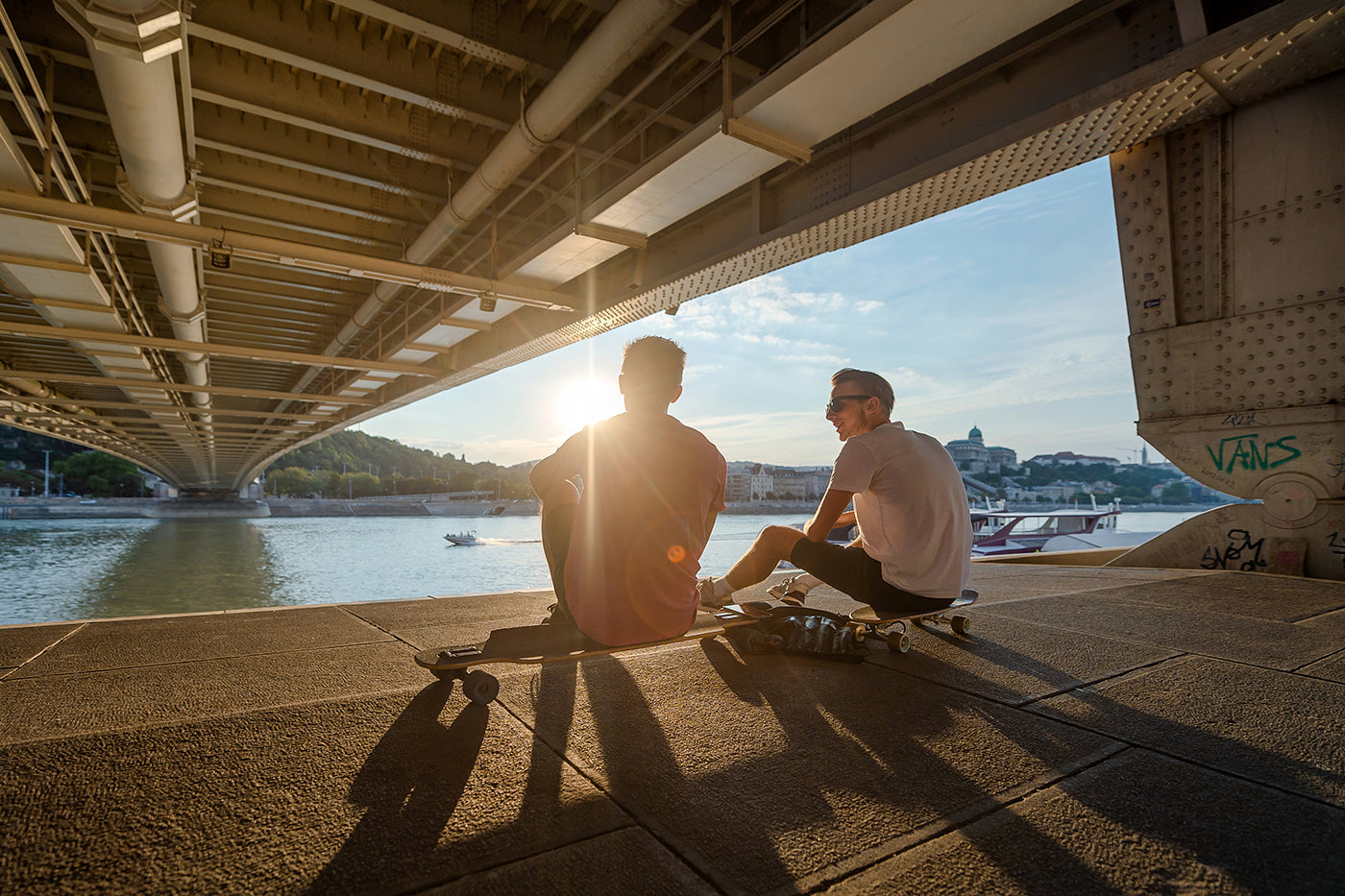 Skateboarders under the Elizabeth Bridge #5292