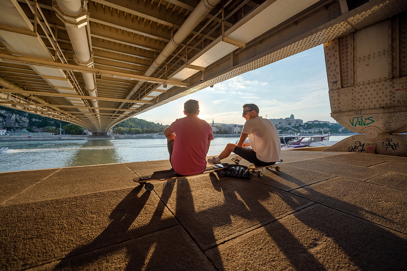 Skateboarders under the Elizabeth Bridge #5293