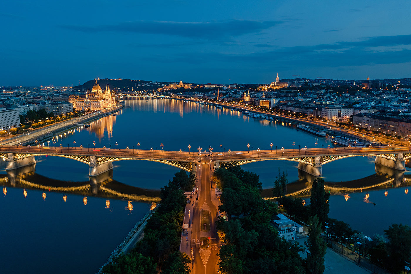Budapest a Margitsziget felől madártávlatból #5455