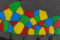 Colorful sidewalk in Budafok #5560